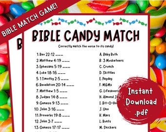 Bible Candy Match Game | Bible Match Party Game | Bible Games for Kids & Adults | Fun Church Party Games | Church Games