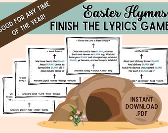 Easter Hymns Finish the Lyrics Game | Finish the Lyrics | Hymns | Fun Church Party Games | Bible Games for Kids & Adults | Church Games