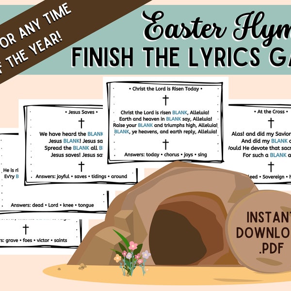 Easter Hymns Finish the Lyrics Game | Finish the Lyrics | Hymns | Fun Church Party Games | Bible Games for Kids & Adults | Church Games