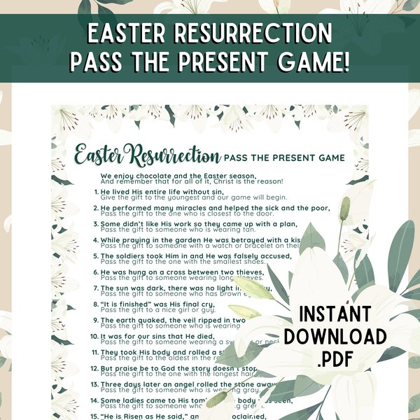 Easter Pass the Present Game | Resurrection Pass the Present Game | Easter Pass the Gift Game | Easter Bible Game | Easter Church Games