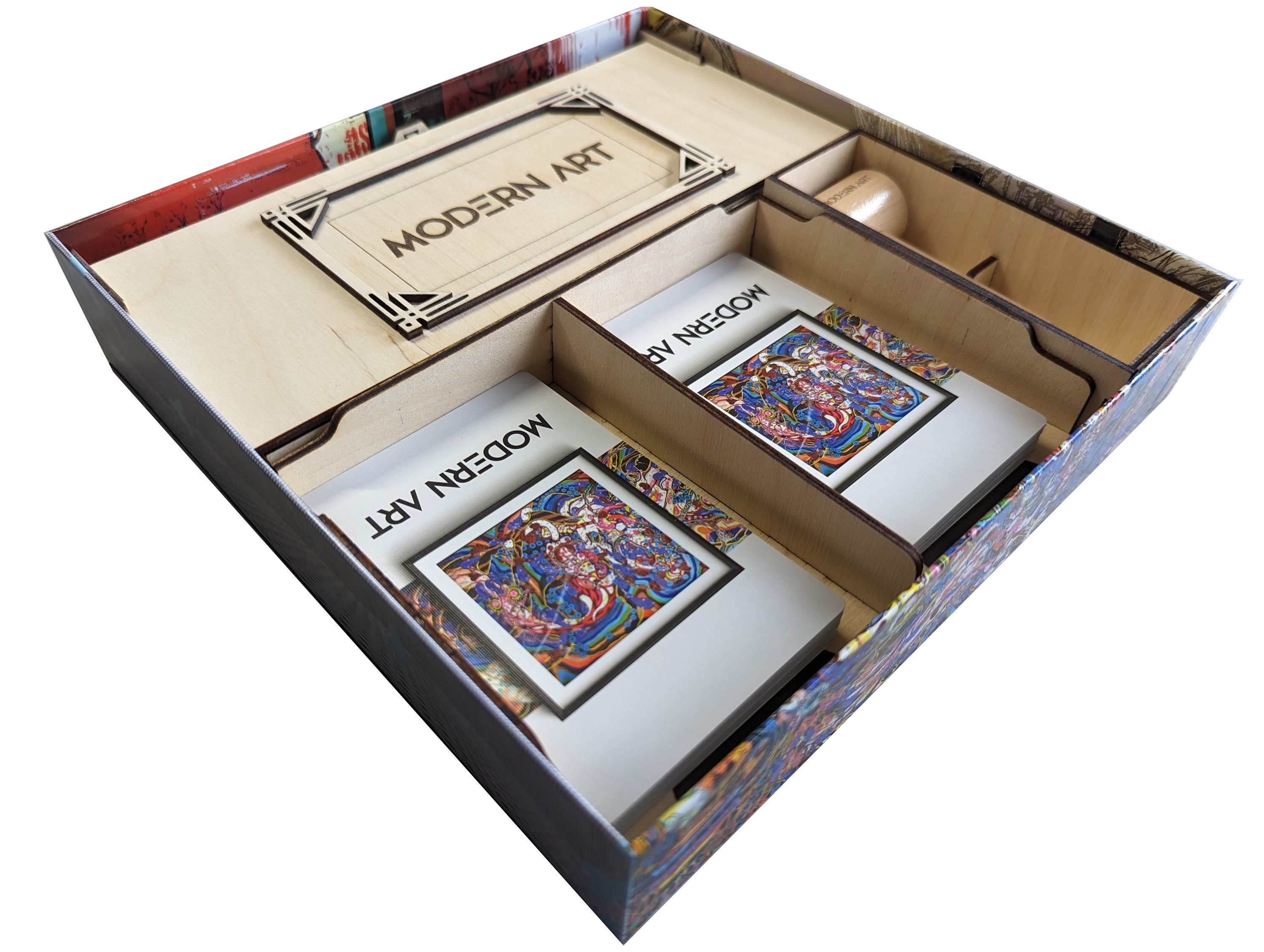 Insert for Modern Art Wood Board Game Box Storage Organizer Etsy