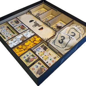 Insert for Great Western Trail Second Edition and Rails to the North Expansion - Wood Board Game Box Storage Organizer
