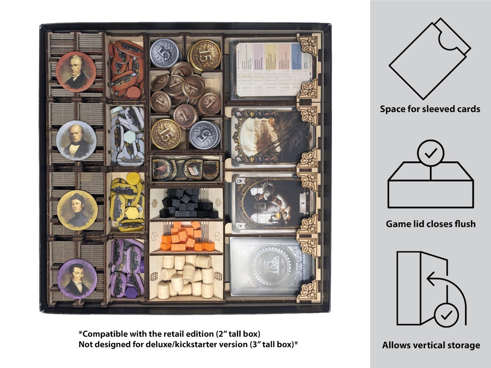 Game Insert Storage Brass Birmingham Insert - Board Game Storage Organizer - Etsy