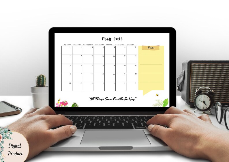 Digital Motivational Calendar 2023 Monthly Positive - Etsy