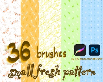 Pattern Brushes for Procreate and Photoshop, small fresh pattern stamp brush, seamless pattern brush, texture brush Basic Pattern