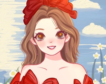 Custom Anime Portrait Cute Cartoon Anime Portrait - Etsy Custom Anime Portrait Cute Cartoon Anime Portrait - Etsy