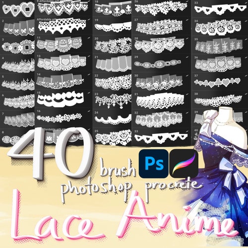 40 Procreate Lace Texture Brushesprocreate Lace Brush Lace Etsy