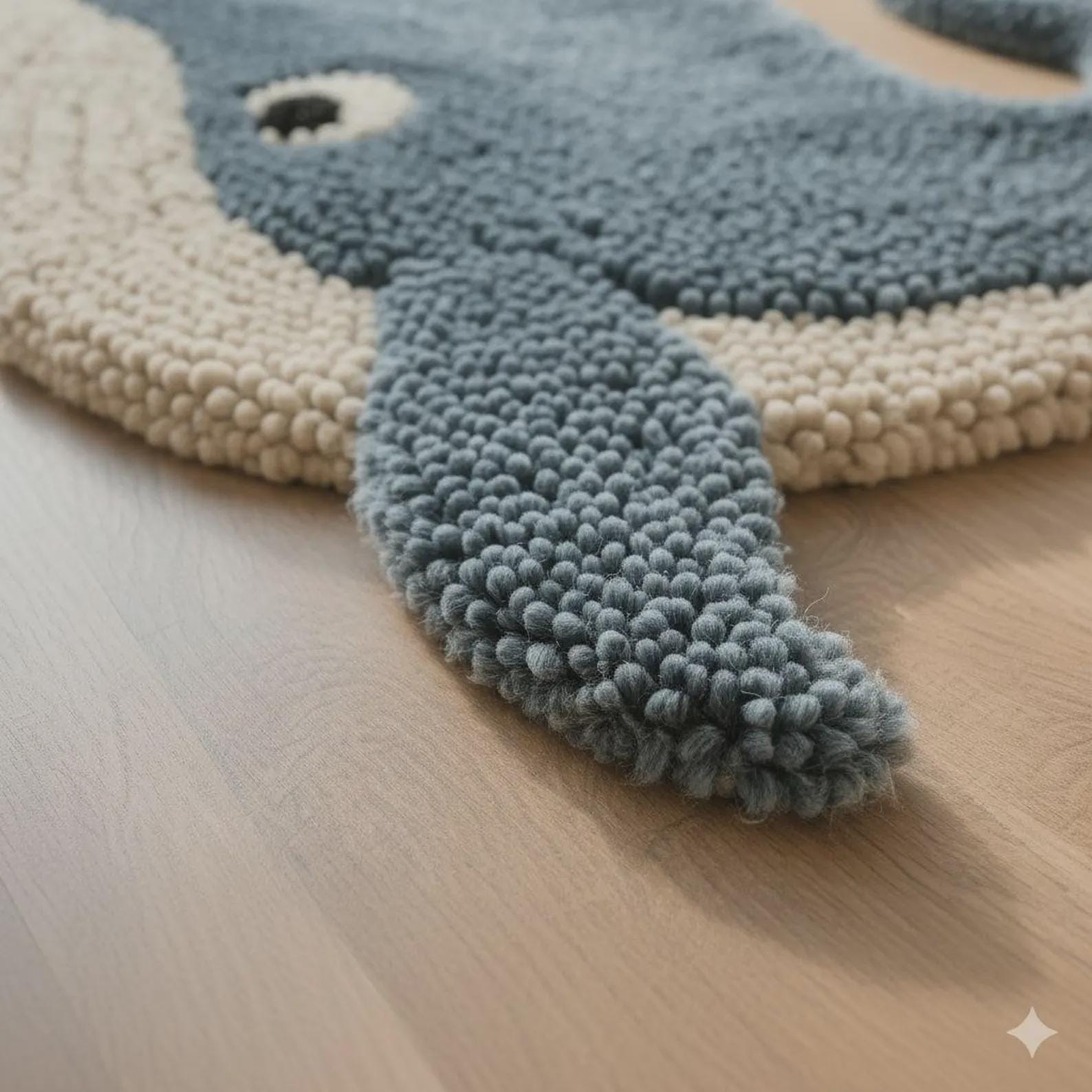 Hand Tufted Whale Rug | Ocean Nursery Rug | Blue Fish Area Rug | Kids ...