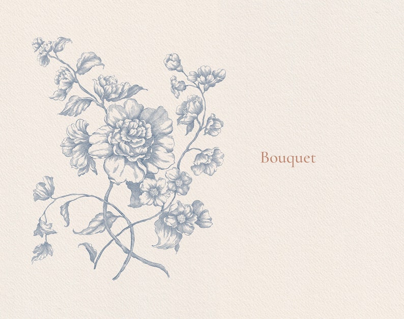 Esthétique florale, bordures Png, cadres vintage, écusson de mariage, bouquet dessiné à la main, clipart art au trait, style victorien, haute qualité, beaux-arts image 8