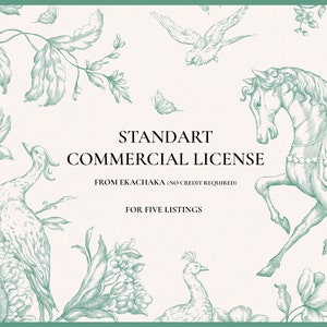 Licença Comercial Limitada Ekachaka. Nenhum crédito necessário para cinco listagens Etsy.