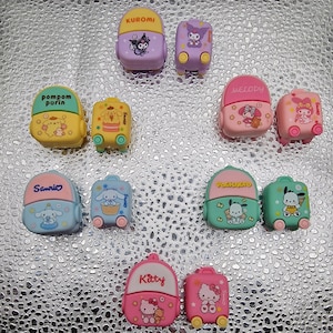 Kawaii Character Bag and Suitcase set charms Cute Modern Dollhouse Miniatures Luggage Sets Charms play Kids Toy
