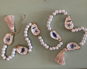 Blue Coastal Oyster Shell Garland