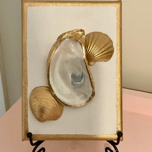 Shells on Canvas Oyster Shell art