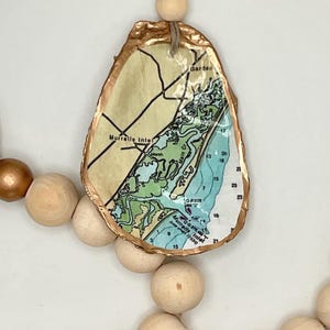Murrells Inlet SC Nautical Map Oyster Shell Ornament