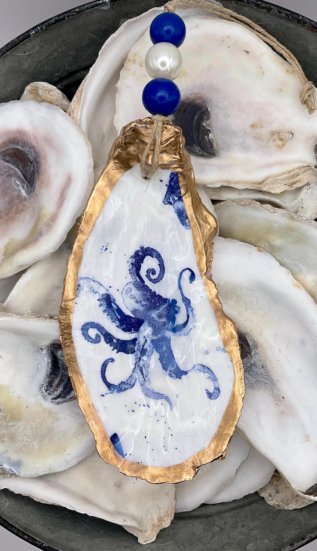Octopus Oyster Shell Ornament - Etsy