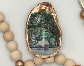 Savannah Georgia Forsyth Park Fountain Oyster Shell Trinket Ring Dish