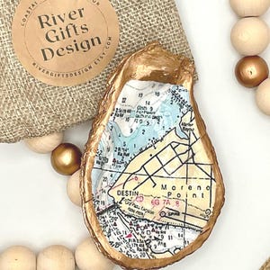 Plato de concha de ostra con forma de anillo de baratija de Destin Moreno Point, Florida