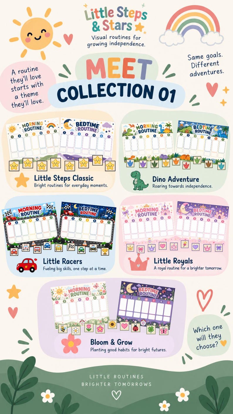 Visual Routine Example For Preschoolers Morning & Bedtime Routine Chart for Kids | Visual Schedule Cards ...