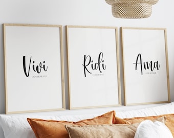 Italian Quotes Printable Poster Set of 3, Italy Wall Art, Bundle Prints Black and White Words, Kitchen Wall Decor Mangia Ridi Ama
