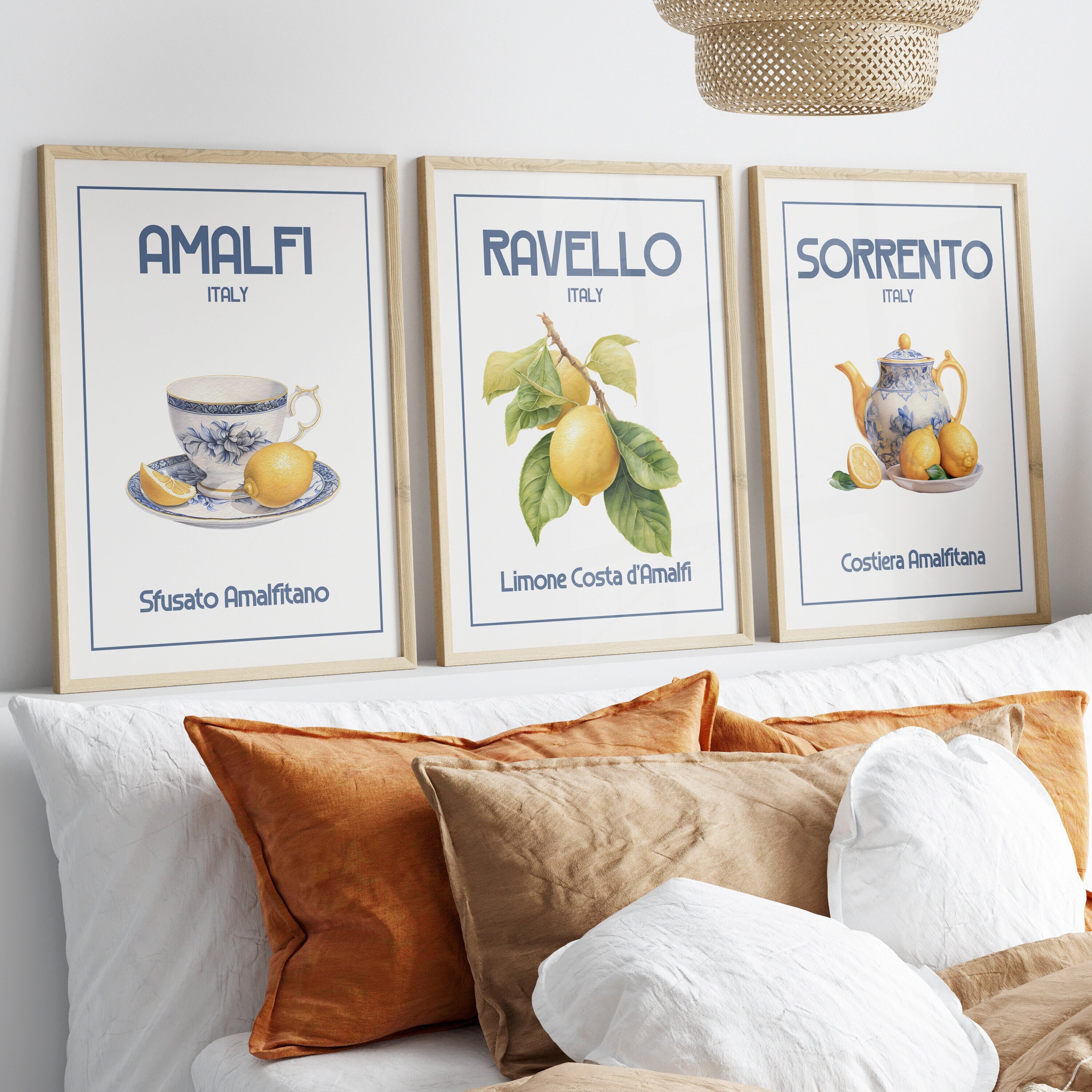 Amalfi Coast Set of 3 Printable Posters, Amalfi Coast Lemons Print ...