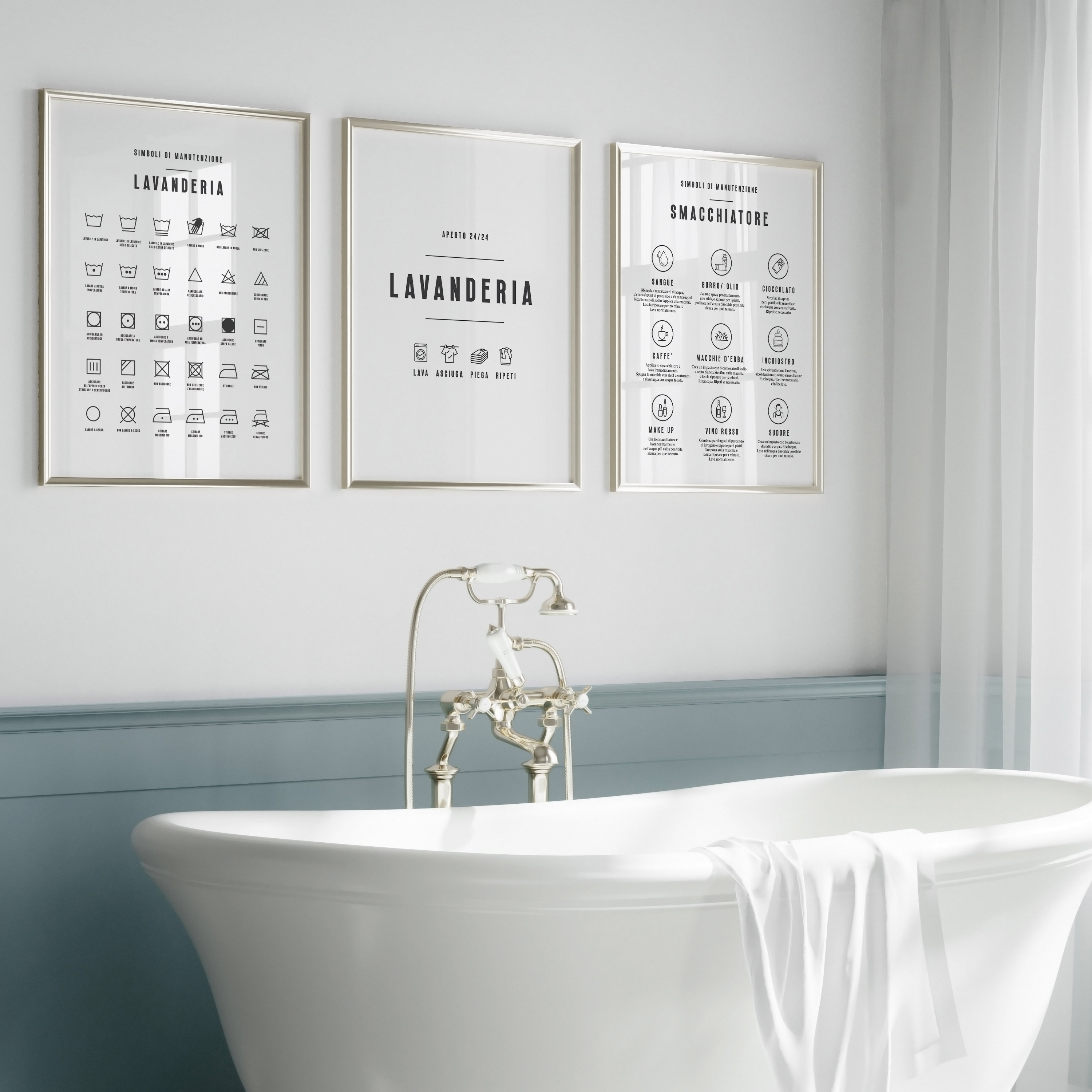 Set of 3 Laundry Symbol Guide Printable With Instructions in Italian ...