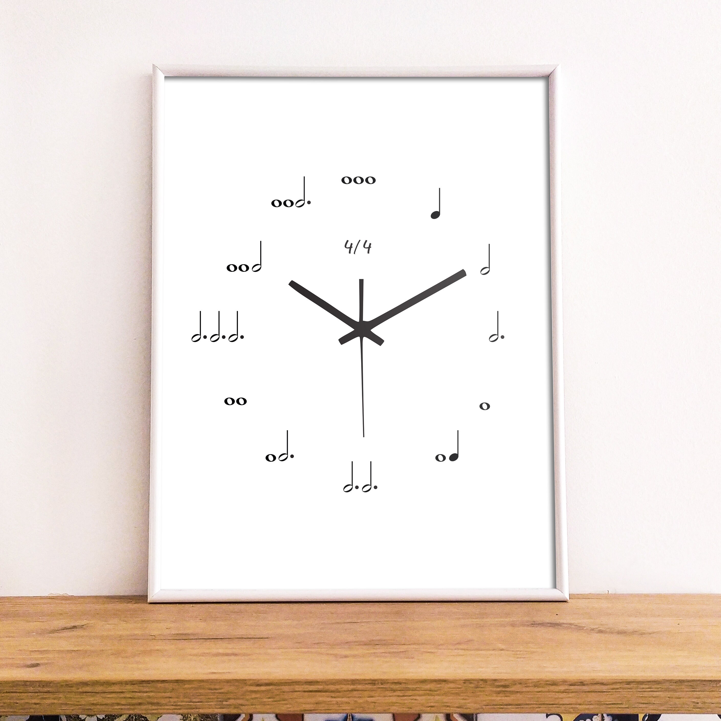 Music Notes Clock Numbers Printable, Music Print Black White, Clock ...