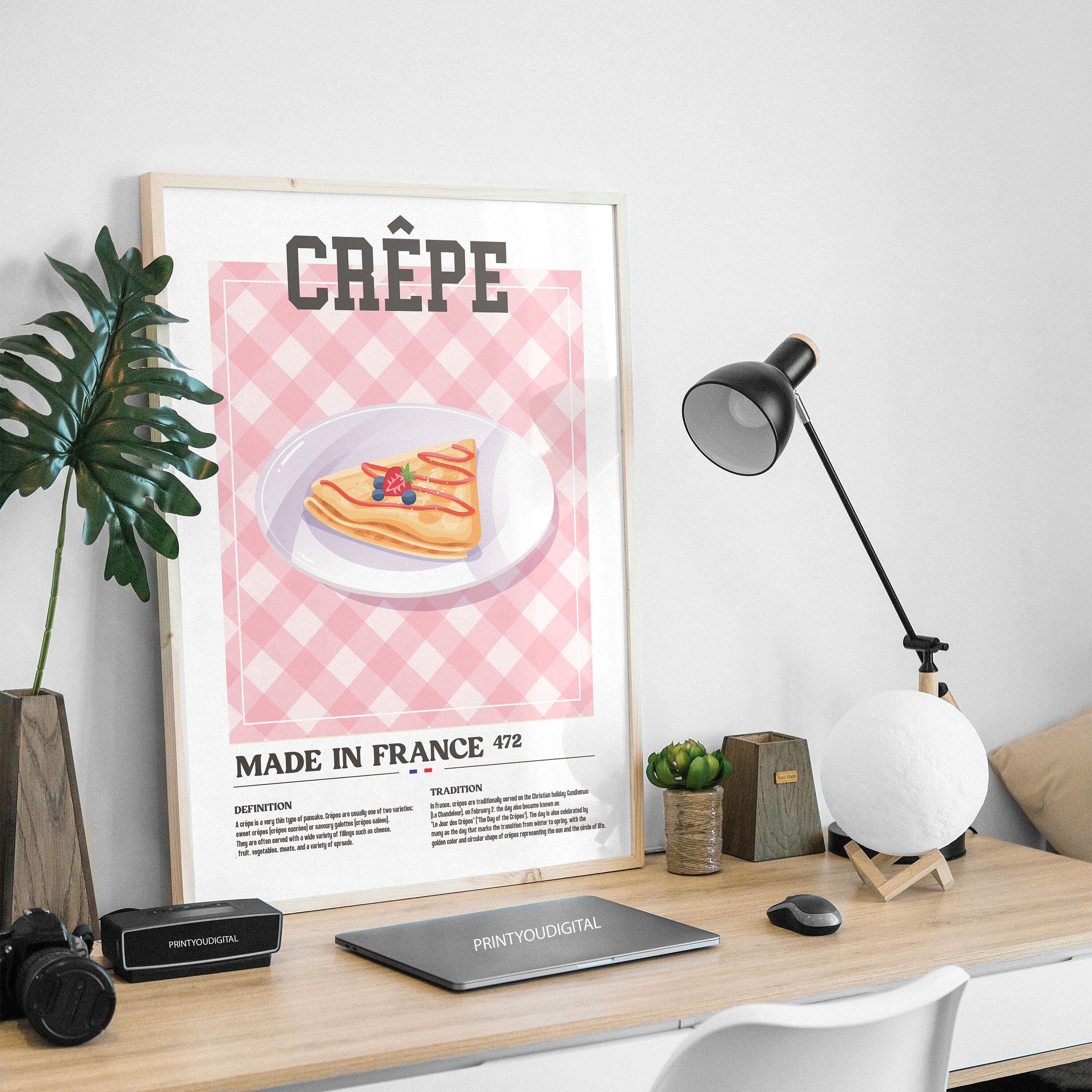 Retro Crepes Print With Definition/ French Breakfast Minimal Etsy