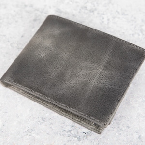 Cartera de cuero para hombre, Cartera de cuero personalizada con bolsillo trasero para padre, Cartera plegable personalizada para él, Regalo personalizado para hijo, papá, padre y hombre