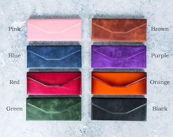 Leather Foldable Glasses Case, Personalized Custom Sunglasses Smart Case Women, Hard Protective Case Men, Premium Glasses Case Gift Her, Him