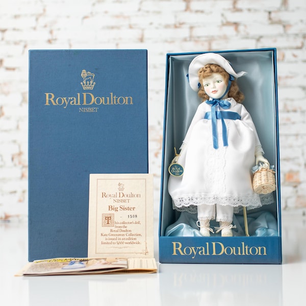 Royal Doulton Nisbet Big Sister Doll #1508 Kate Greenaway Ltd Ed 5000 w/ Box COA