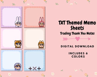 TXT Themed Memo Sheets/Photocard Trading Thank you Note/Notepad
