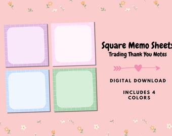 Square Memo Sheets/Photocard Trading Thank you Note/Notepad