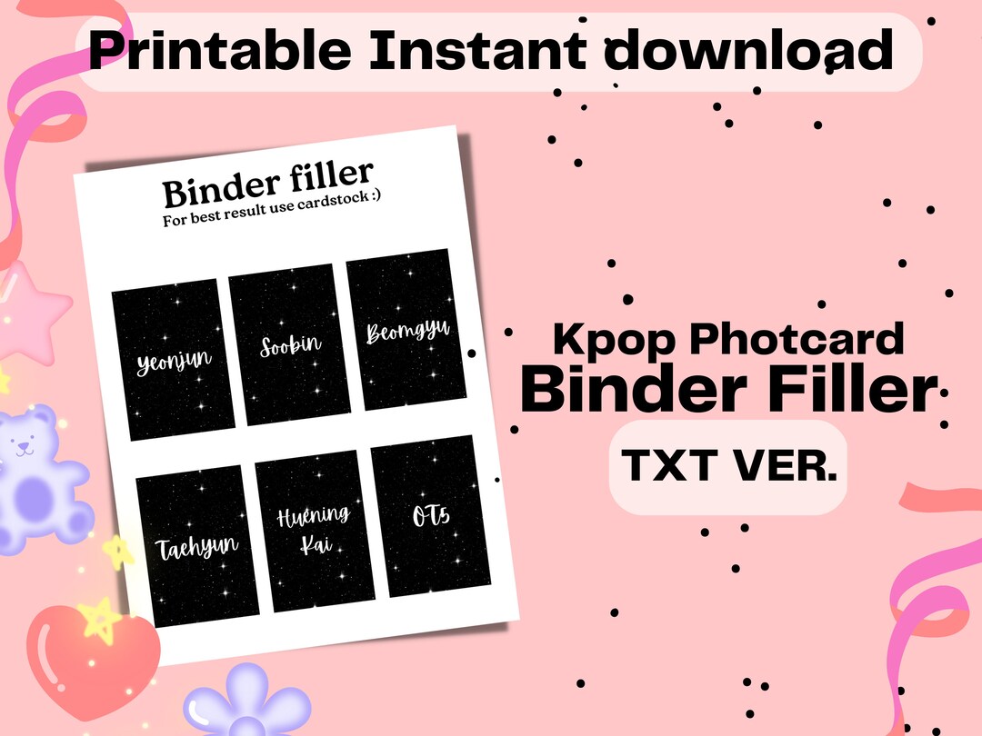 Kpop Photocard Binder Filler/placeholder Etsy