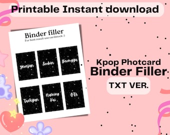 Kpop Photocard Binder Filler/Placeholder