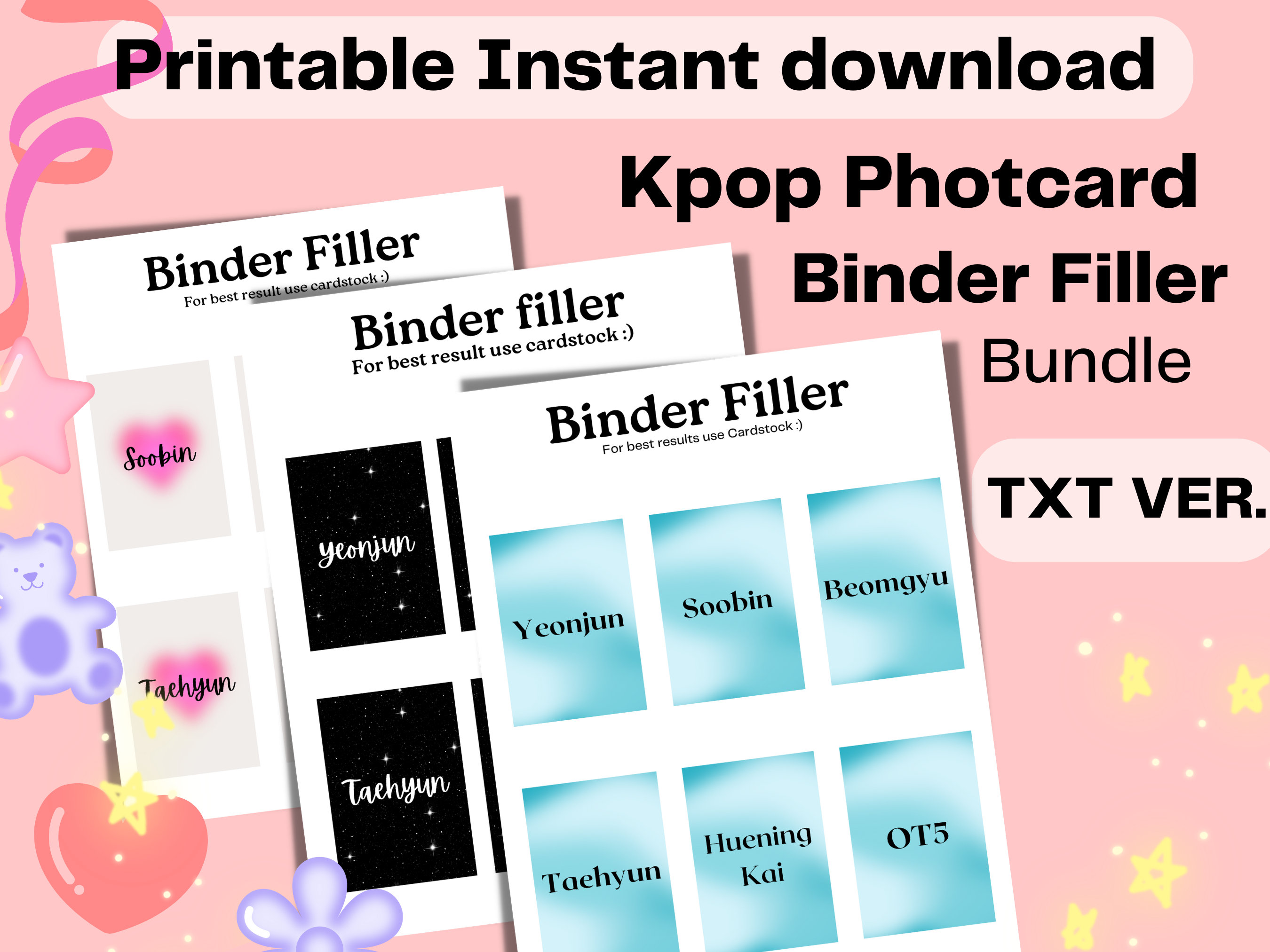 Kpop Photocard Binder Filler/placeholder Etsy Australia