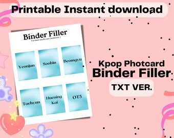 Kpop Photocard Binder Filler/Placeholder