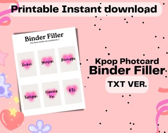 Kpop Photocard Binder Filler/Placeholder