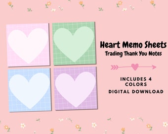 Heart Memo Sheets/Photocard Trading Thank you Note/Notepad