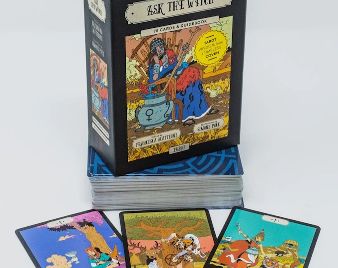 Tarot of the Sorceress deck featuring mystical imagery and the Wheel of the Year