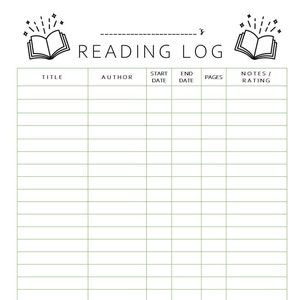 Modello di registro di lettura familiare, registro di lettura familiare stampabile, registro di lettura per famiglie, registro di lettura per bambini, registro di libri, tracker di libri