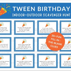 Birthday Scavenger Hunt for Kids, Tween Birthday Scavenger, Scavenger Hunt for Older Kids, Tween Birthday Idea, Tween Birthday Treasure Hunt