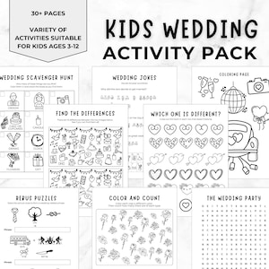 Ultimate Kids Wedding Activity Pack, Wedding Activity Book for Kids, Reception Table Games for Kids, Children&#39;s Wedding Coloring Book