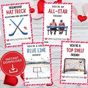 Hockey Valentine Cards, Hockey Valentine for Kids, Kids Valentine Cards, Sports Valentines, Hockey Team Valentines, Classroom Valentines