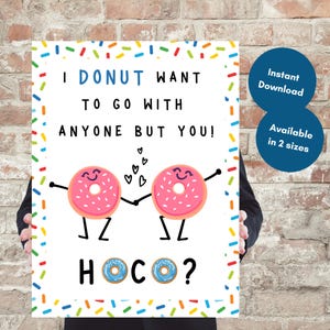 HOCO Donut Proposal Poster, Homecoming Proposal Idea, HOCO Proposal Idea, Donut HOCO Proposal, Homecoming Proposal Donut