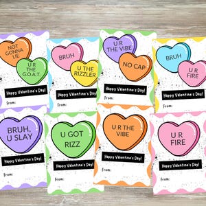 Conversazione gergale per bambini Cuori di San Valentino, San Valentino gergale Gen Alpha, Umorismo sul marciume cerebrale, San Valentino divertente da stampare in classe, San Valentino per adolescenti