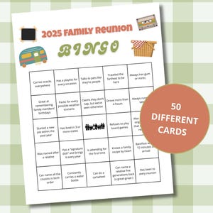 Family Reunion Bingo, Family Reunion Find the Guest Bingo, Find Someone Who Family Reunion, Family Reunion Icebreaker, Get to Know Family