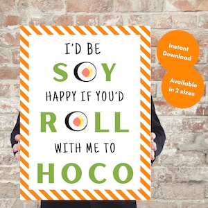 HOCO Sushi Proposal Poster, Homecoming Proposal Idea, HOCO Proposal Idea, Sushi HOCO Proposal, Homecoming Proposal Sushi