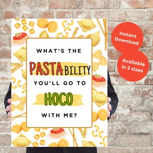 HOCO Pasta Proposal Poster, Homecoming Proposal Idea, HOCO Proposal Idea, Noodles HOCO Proposal, Homecoming Proposal Noodles