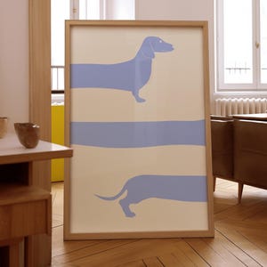 Dachshund Silhouette Poster – Wiener Dog Wall Art Print For Dog Lovers | Minimalist Dachshund Picture