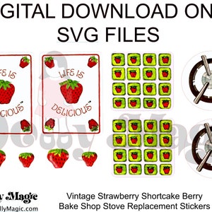 DIGITAL Download Only (SVG file) Vintage Strawberry Shortcake Replacement Stickers: Berry Bake Shop Stove